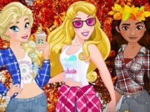 Princess Fall Flannels Dress Up Game