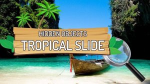 Hidden Objects Tropical Slide Puzzle Game