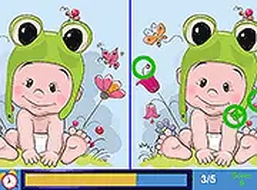 Cute Babies Differences Online Puzzle Game